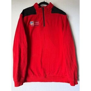 Vineyard Vines Pullover Men L Red 1/4 Zip  Sailfish Tournament Logo Mock Neck